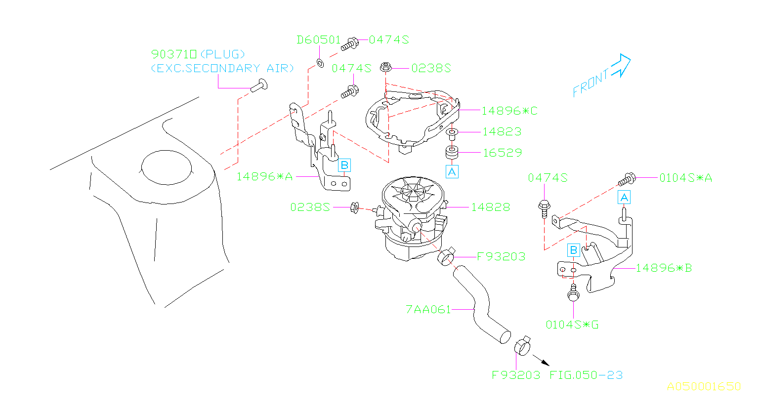 14828AA060 Secondary Air Injection Pump Genuine Subaru Part