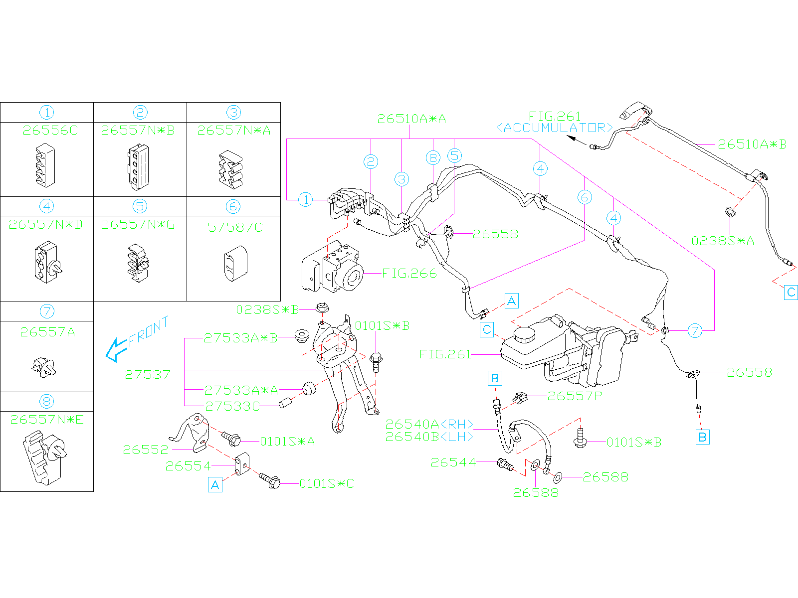 Subaru Ascent Clamp X X Piping Front Brake Suspension