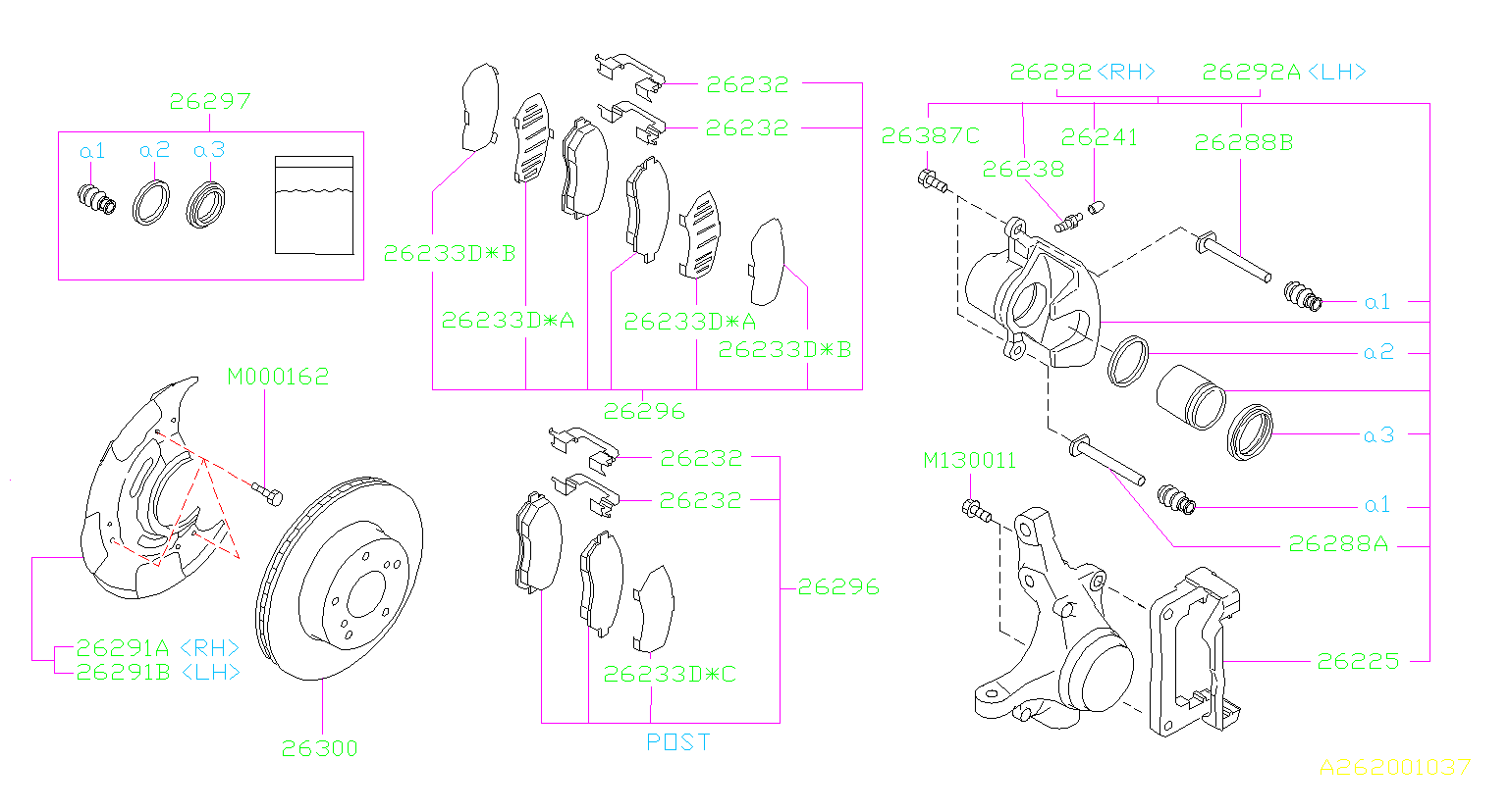 26228AC002 - Disc Brake Caliper Pin (Front). Guide, ABS ... subaru abs diagram 