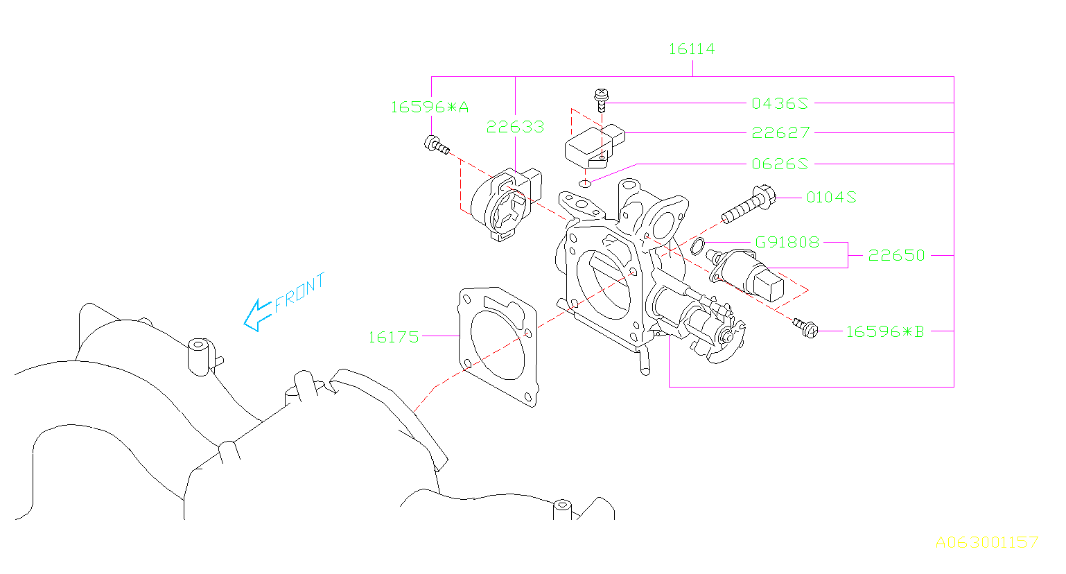 2006 Subaru Throttle Position Sensor 22633AA210 Genuine Subaru Part