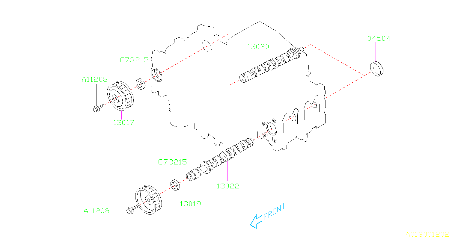 2007 Subaru Outback Engine Camshaft (Right) 13020AA710 Genuine