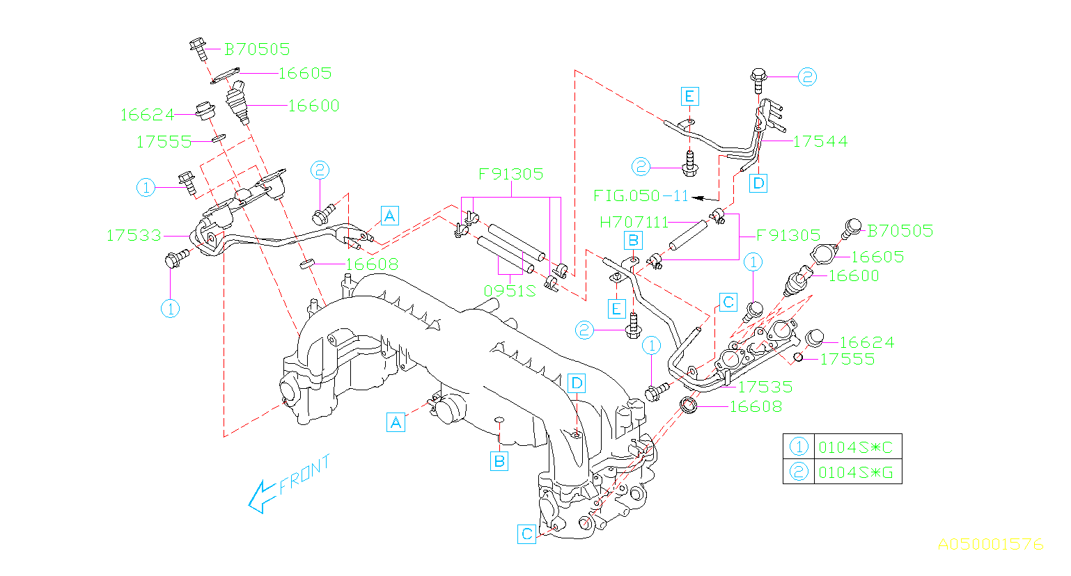 2008 Subaru Impreza GT Wagon Pulsation DUMPER. FUEL - 16624AA020 ...