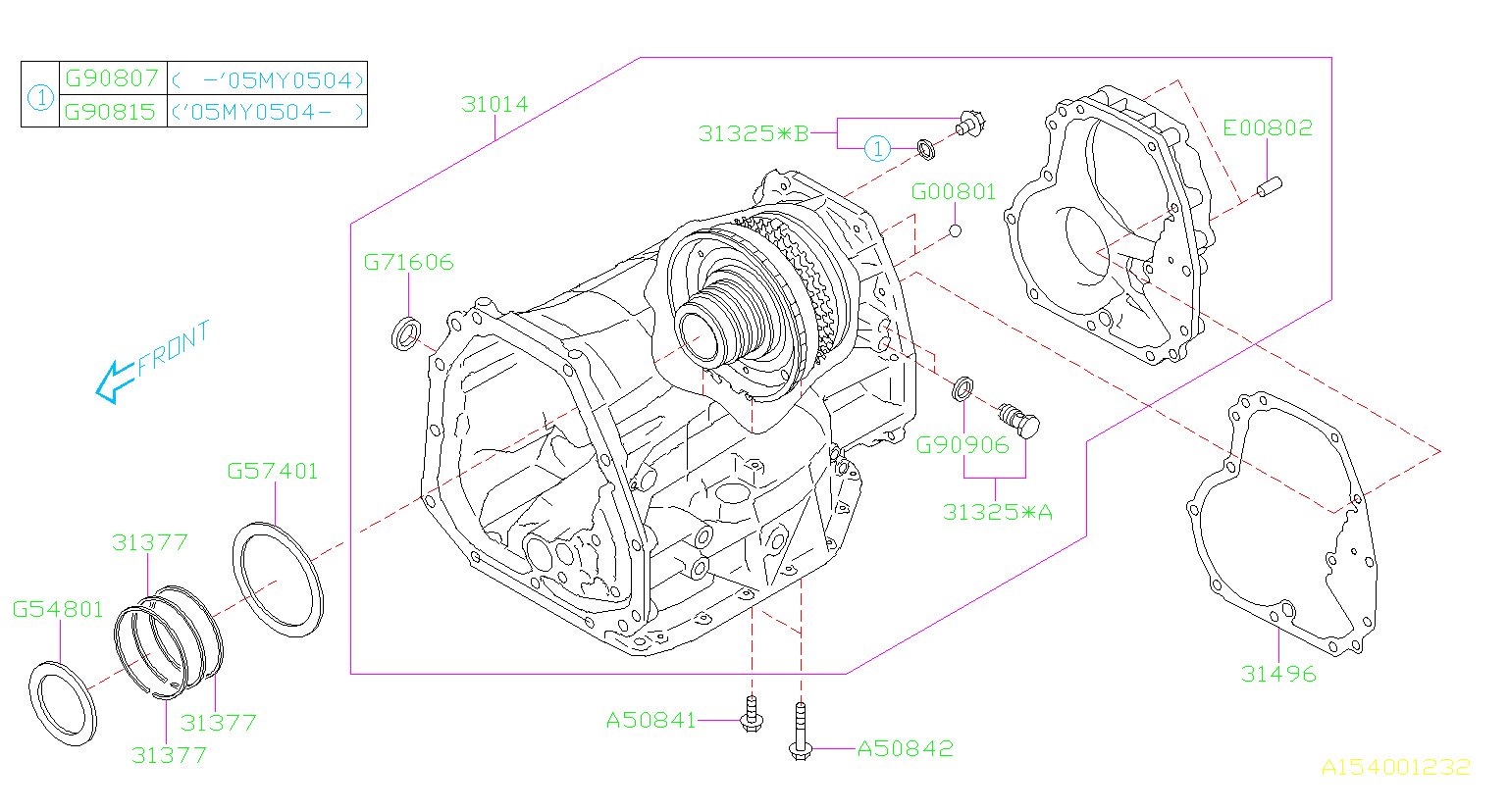 Subaru transmission chart