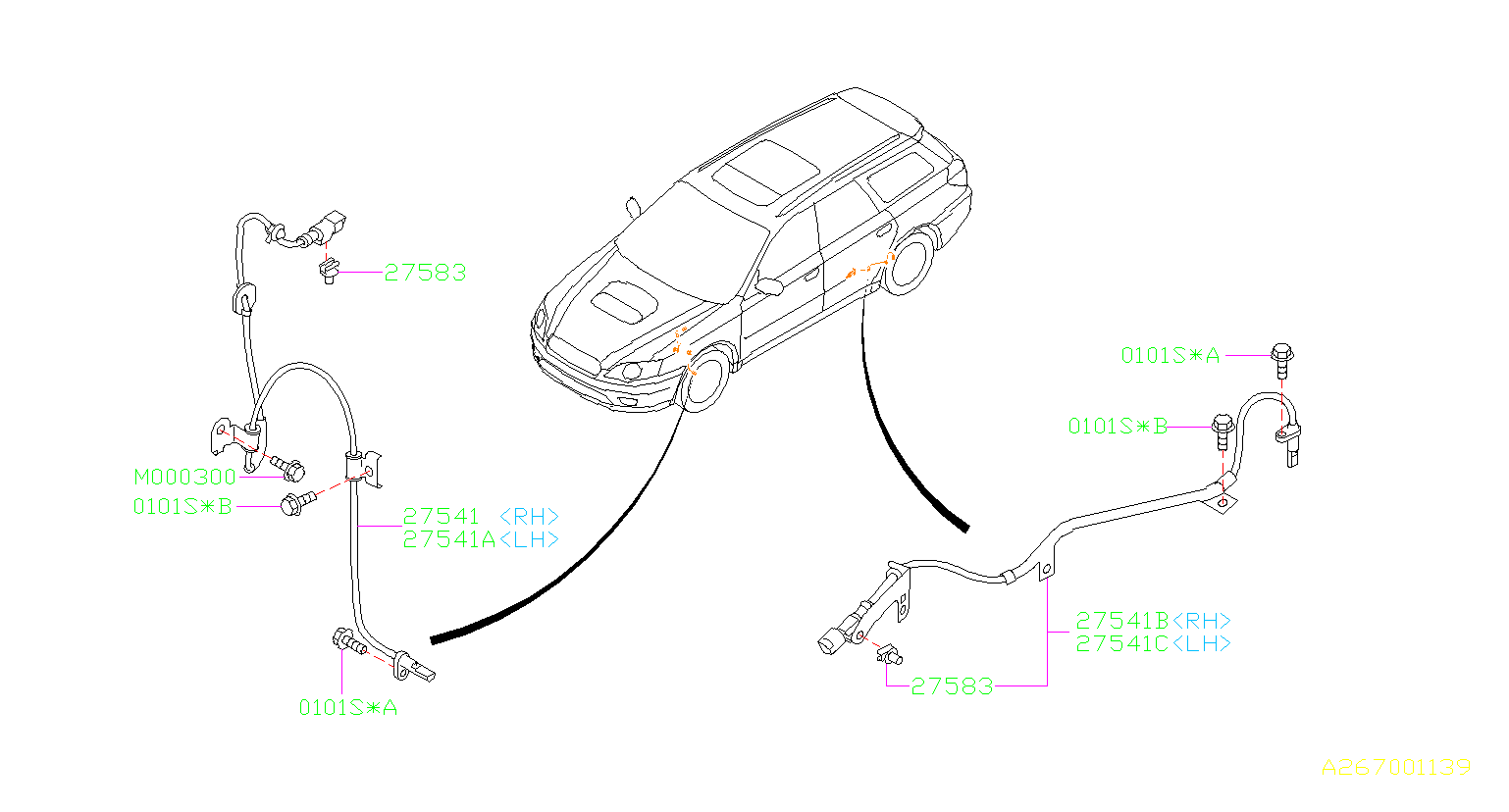 2006 Subaru Outback Abs wheel speed sensor retainer ... subaru abs diagram 