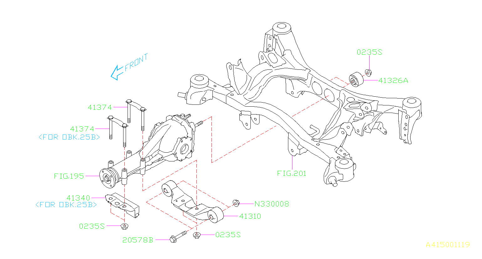 41322AG00A - Suspension Crossmember Insulator. Bushing Differential