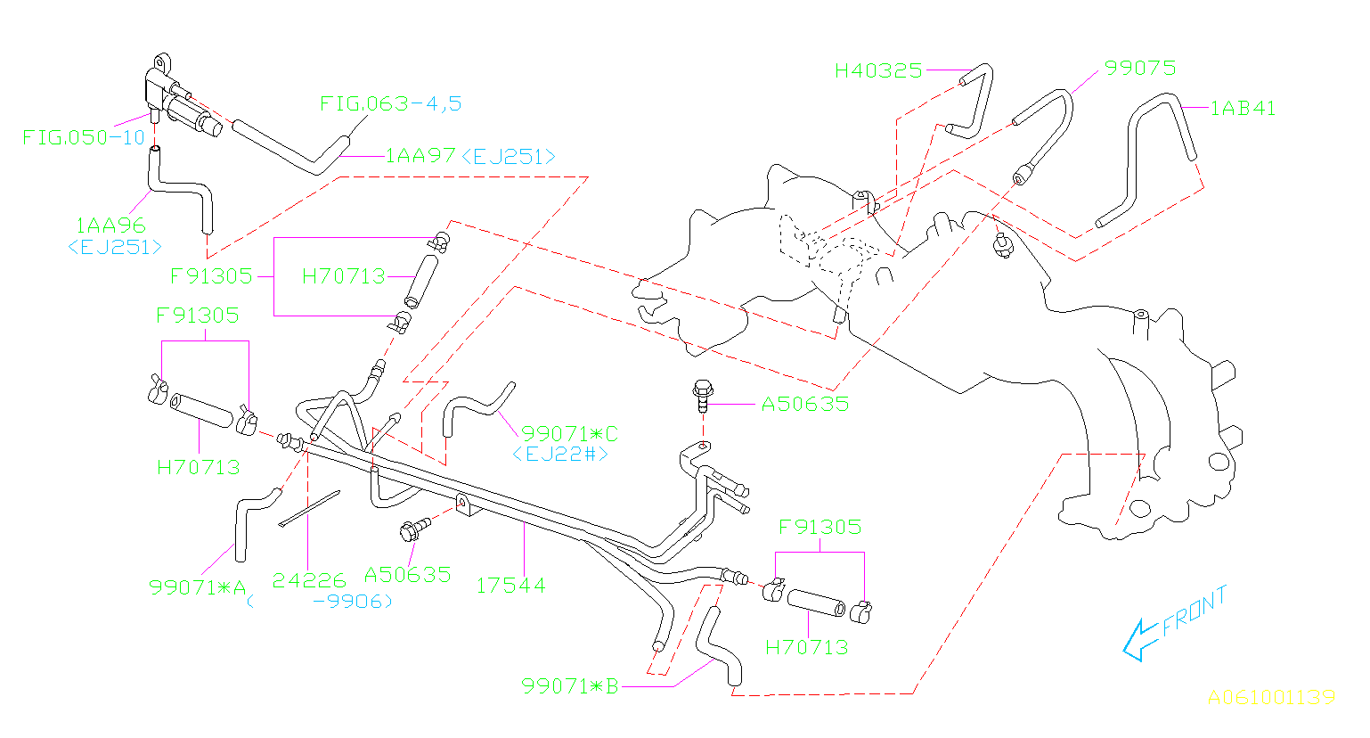 Subaru Impreza Vacuum Line 99071AA900 Genuine Subaru Part