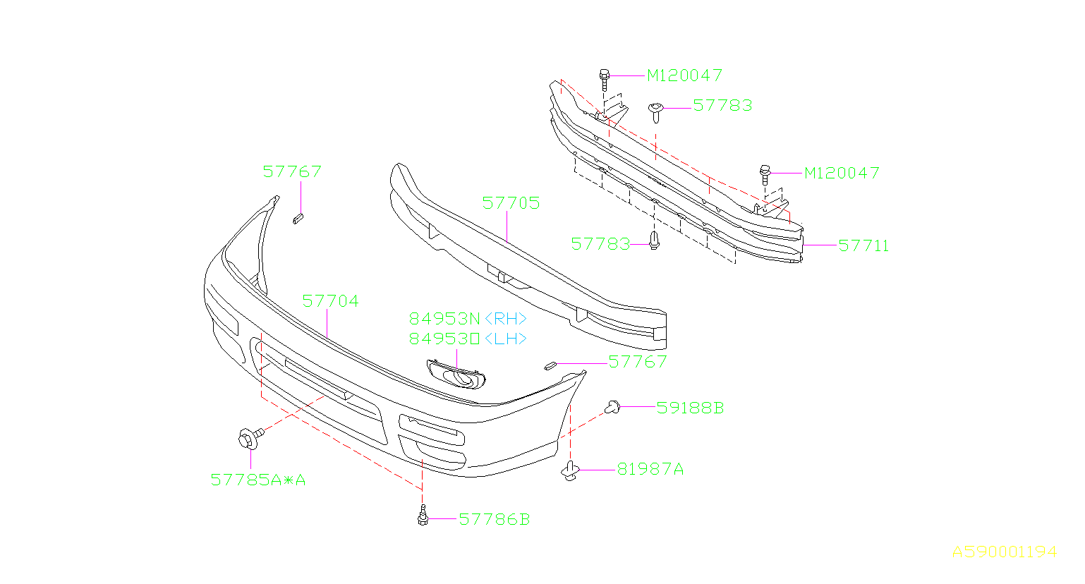 2001 Subaru Impreza Bumper Face Bar Reinforcement Beam (Front ...