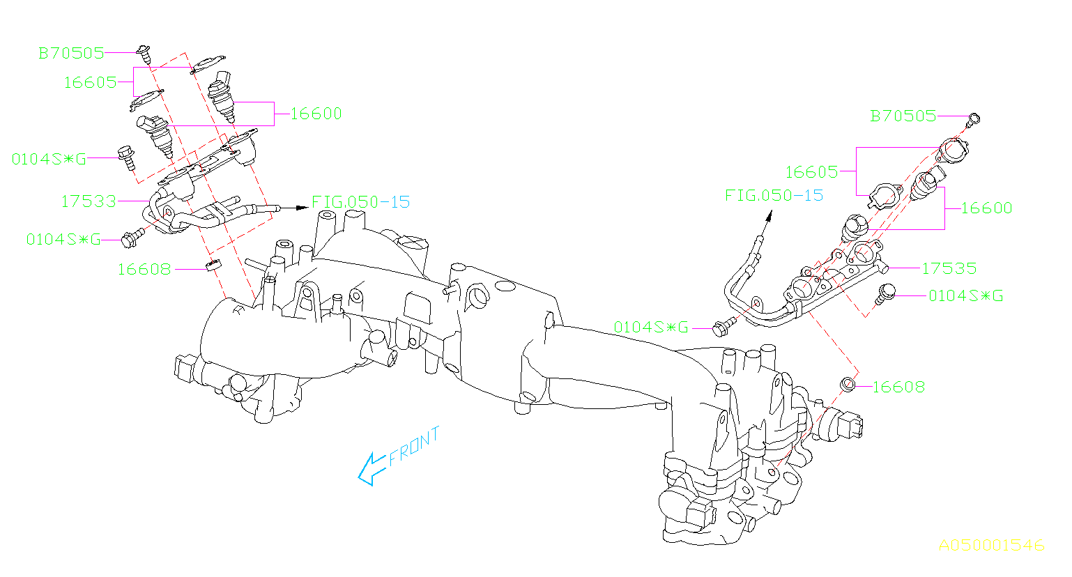 16600AA170 - Fuel Injector. INTAKE, MANIFOLD, Engine - Genuine Subaru Part