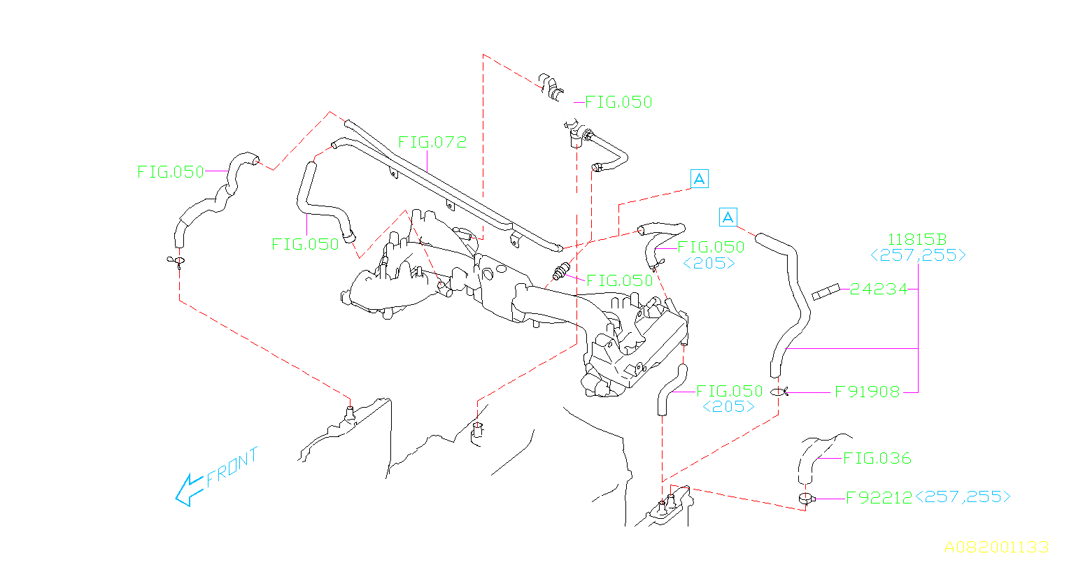 2005 Subaru STI Hose Accessory PCV. CONTROL, EMISSION, Maintenance