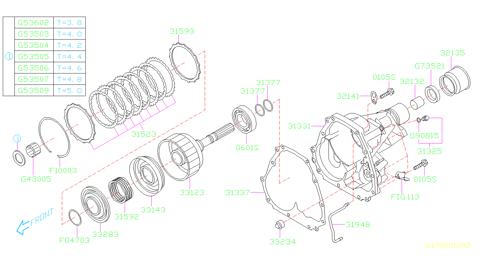 31337AA191 - Gasket Transmission Case. (Rear). TRANSFER, EXTENSION, VTD ...