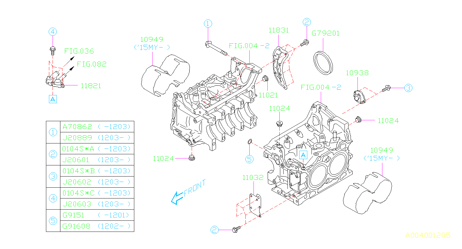 11821AA660 - Connector PCV Hose. BLOCK, CYLINDER, SYSTEM, Engine