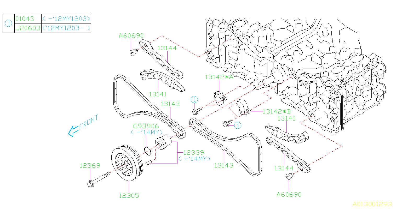 2006 Subaru Impreza WRX Wagon Engine Timing Chain. Engine Timing Chain