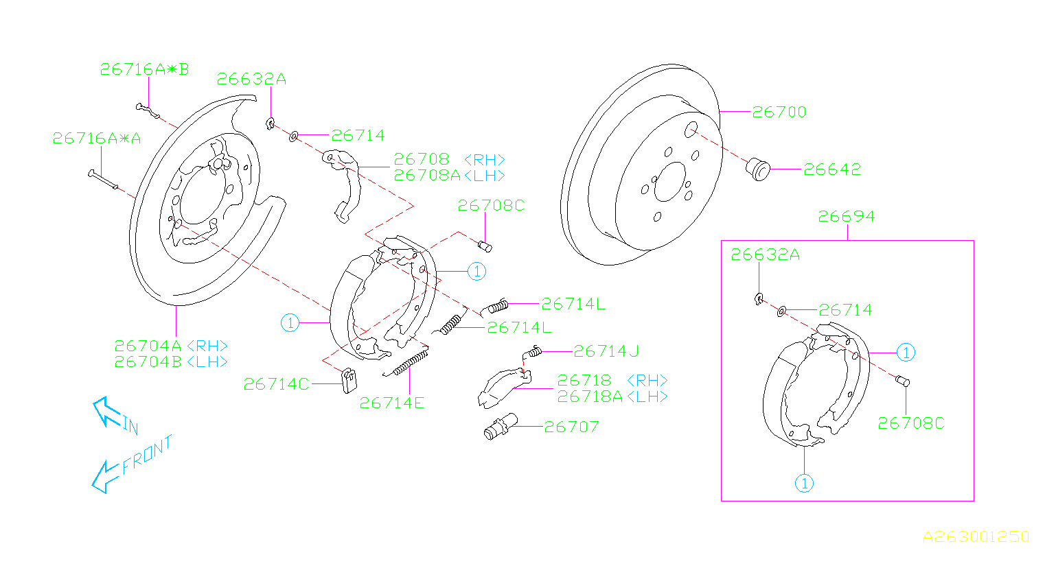 26704FJ002 - Back Plate Brake. Back Plate Complete. (Right, Rear