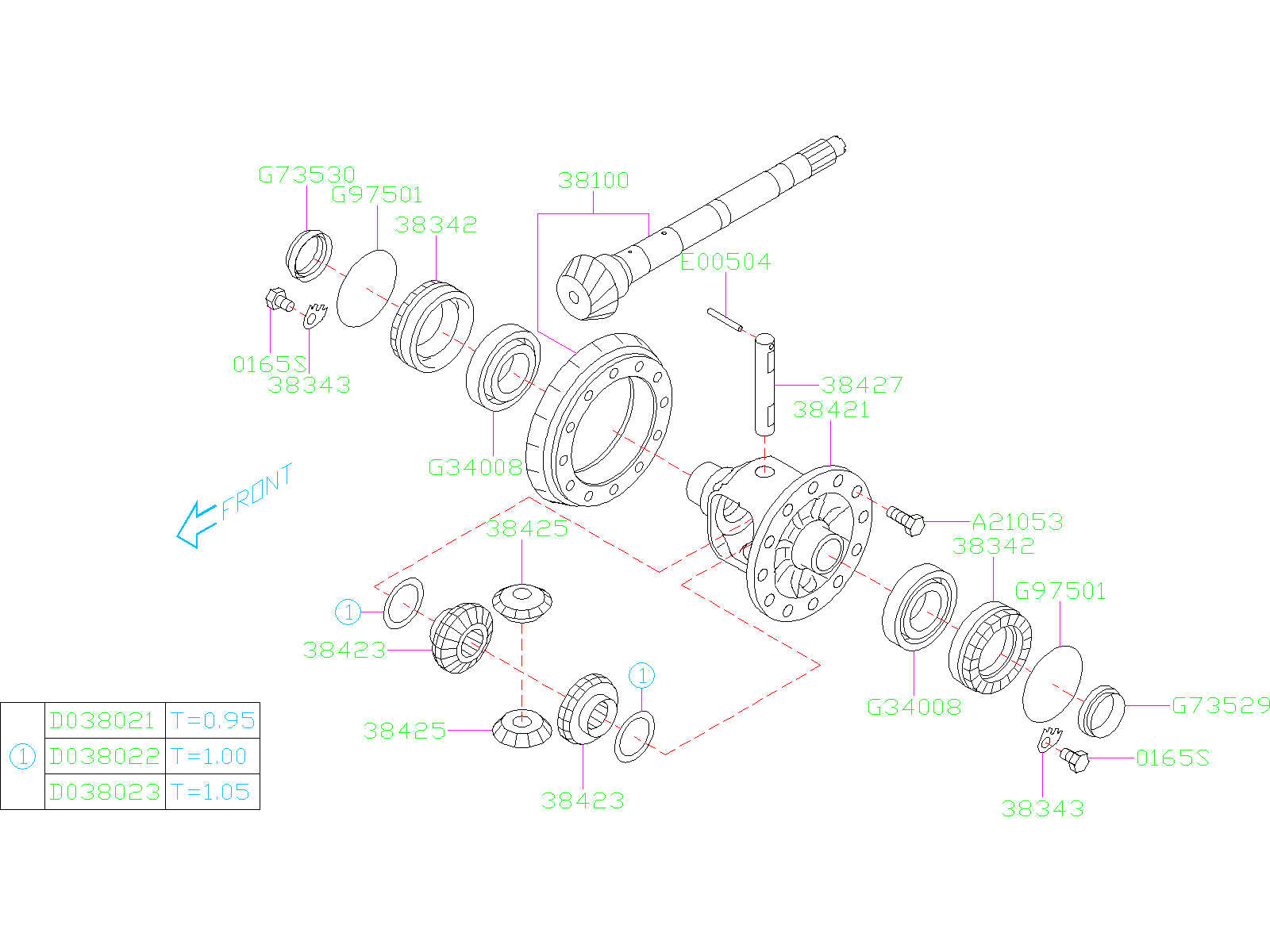 Subaru Impreza Manual Transmission Differential - 38421AA021 - Genuine ...