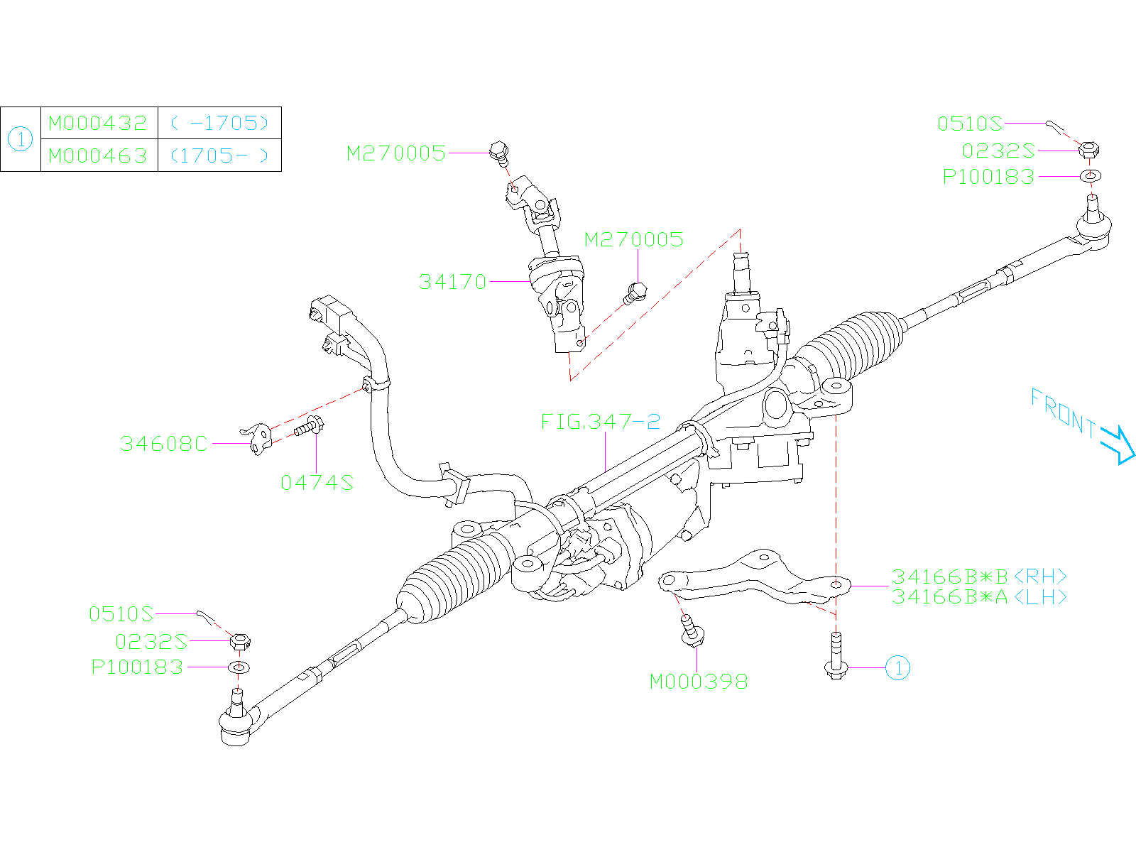 2022 Subaru Ascent Bolt Flange M10X52. STEERING, POWER, GEAR, FITTING