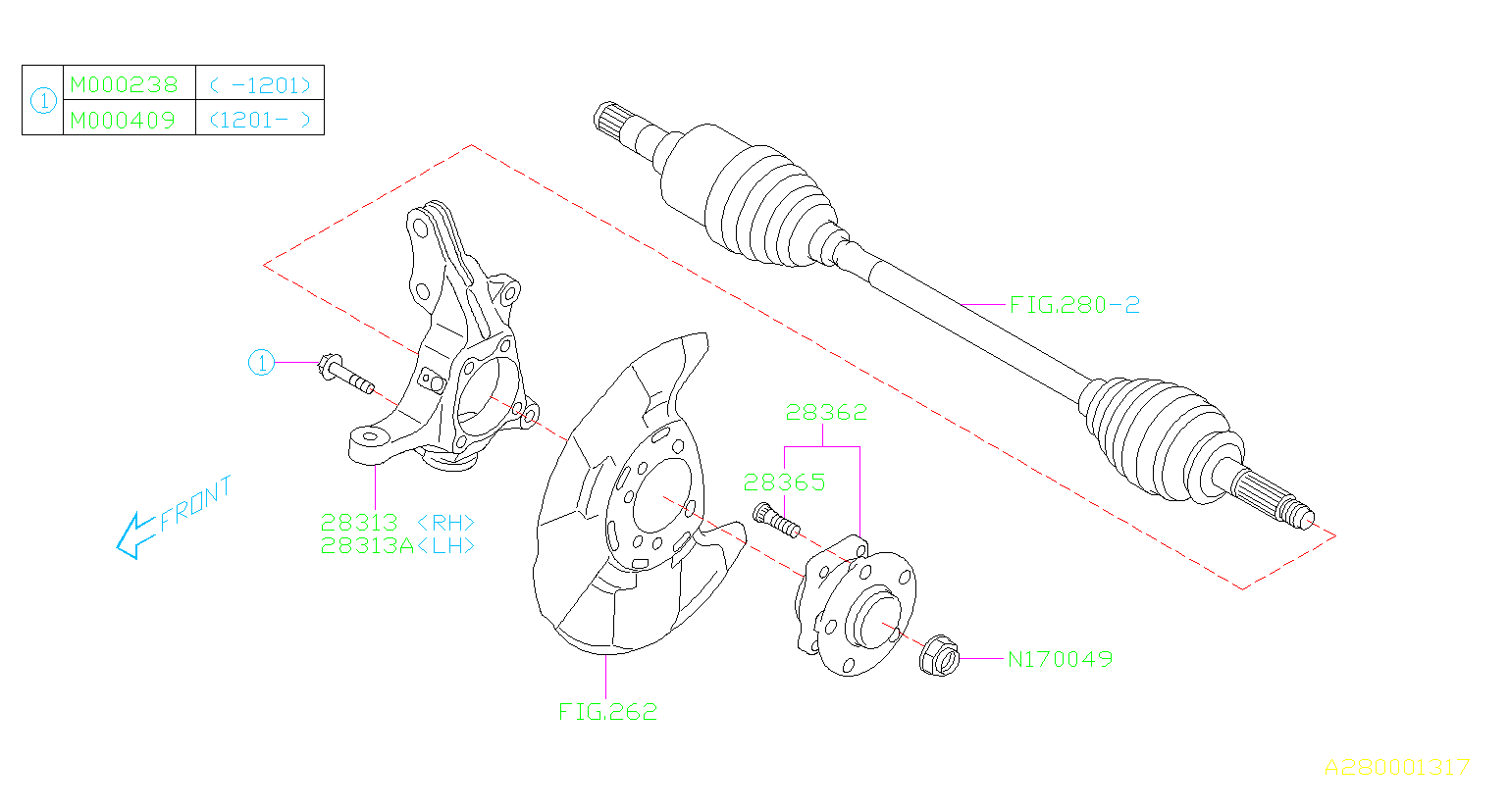 2002 Subaru Impreza 205 At 4wd Wrx Wagon Suspension Knuckle Bolt