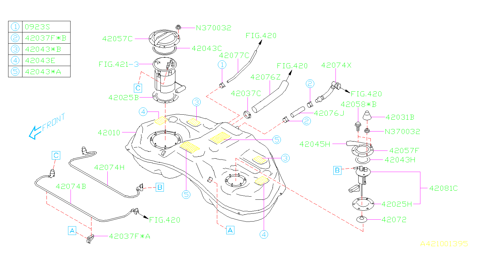 2013 Subaru Crosstrek Fuel Filter. Filter Tank. PUMP, FRONT