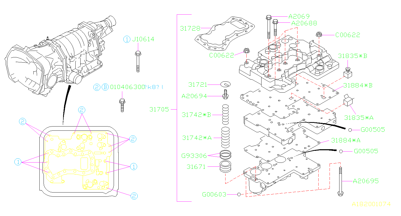 Subaru Forester Automatic Transmission Valve Body - 31705AA352