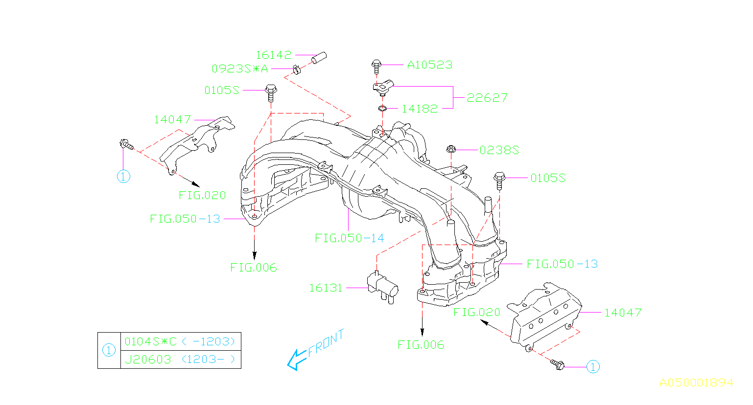 22627AA510 - Manifold Absolute Pressure Sensor. Manifold Absolute Pressure Sensor - Genuine 