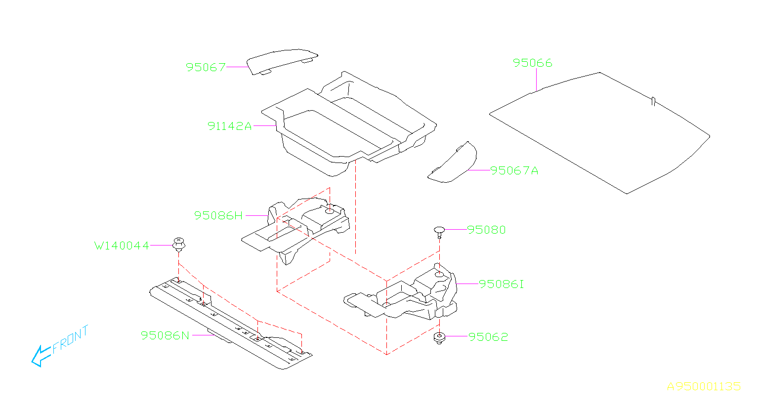 Subaru Forester Trunk Floor Storage Box Bracket (Right, Rear