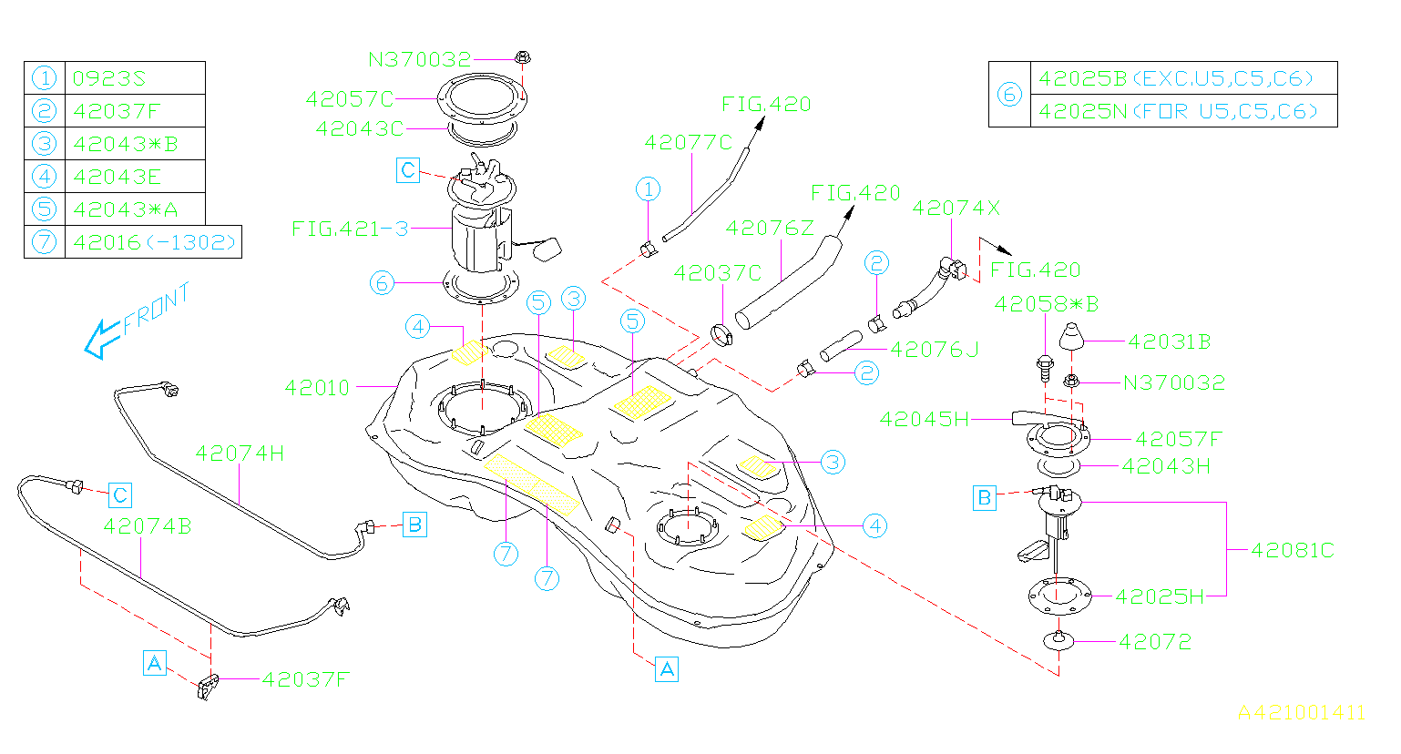 2015 Subaru Forester Base Premium Fuel Pump Tank Seal. Maintenance, Kit