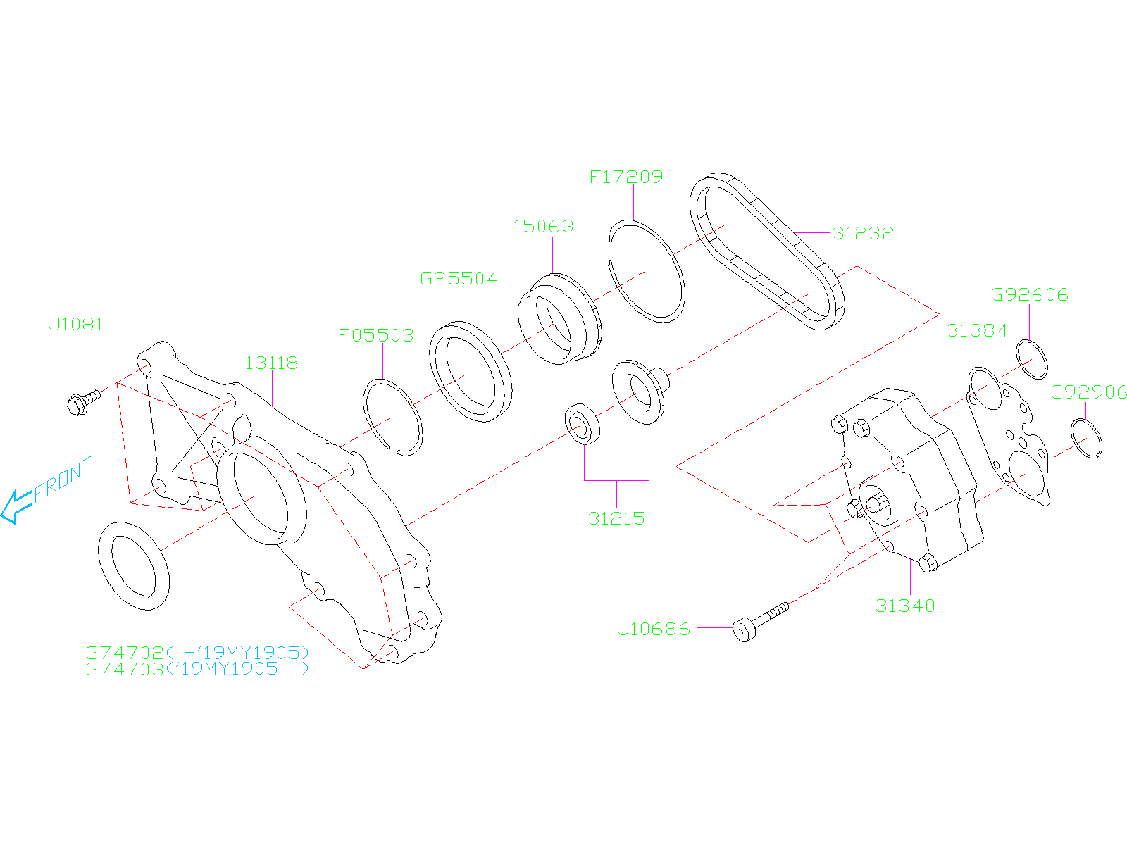 2019 Subaru Forester Oil Pump Transmission. Automatic - 31340AA820 ...