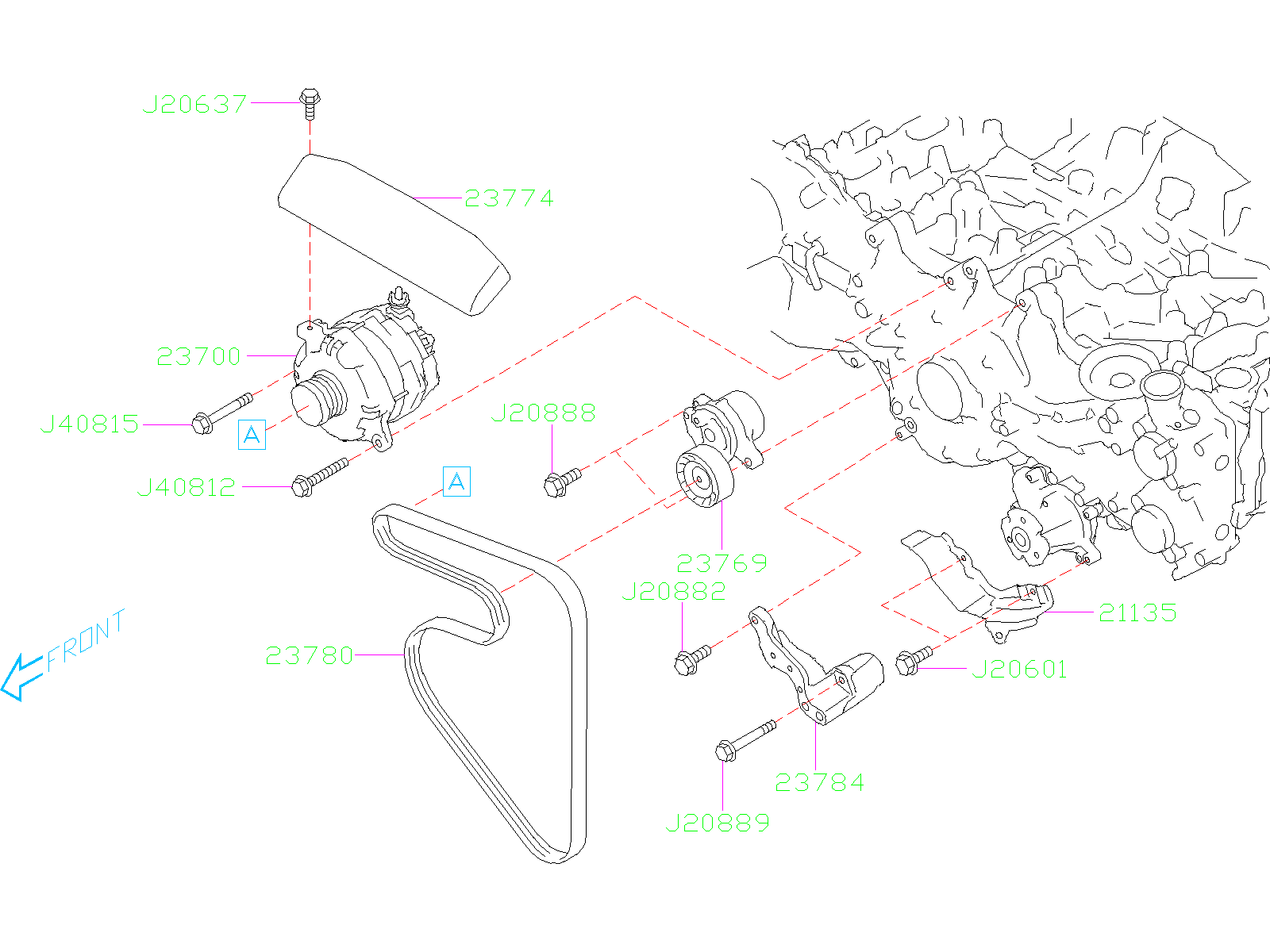 2012 Subaru Outback Serpentine Belt 23780aa070 Genuine Subaru Part