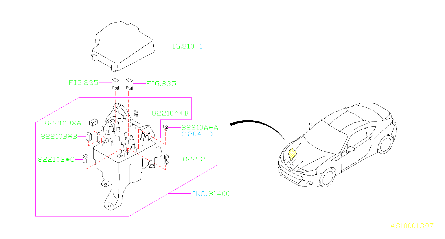 Main Fuse Box Diagram 1996 Subaru